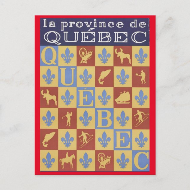 La province de Québec Vykort (Framsida)