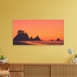 La Push Washington Solnedgång Minimalistisk Kust Canvastryck