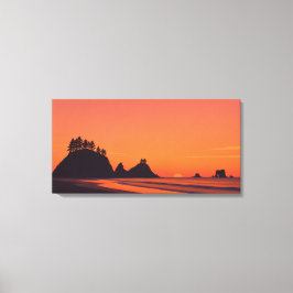 La Push Washington Solnedgång Minimalistisk Kust Canvastryck
