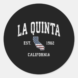 La Quinta California Ca American Flagga Sports Runt Klistermärke