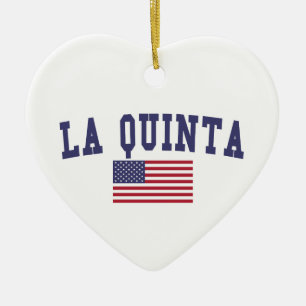 La Quinta US Flagga Julgransprydnad Keramik