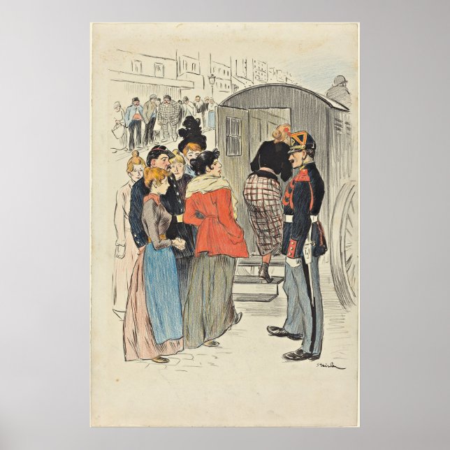 La Rafle-1893 av Theophile Alexandre Steinlen Poster (Framsidan)