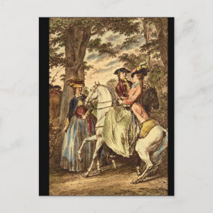 La Recontreau bois de Boulogne_Engravings Vykort