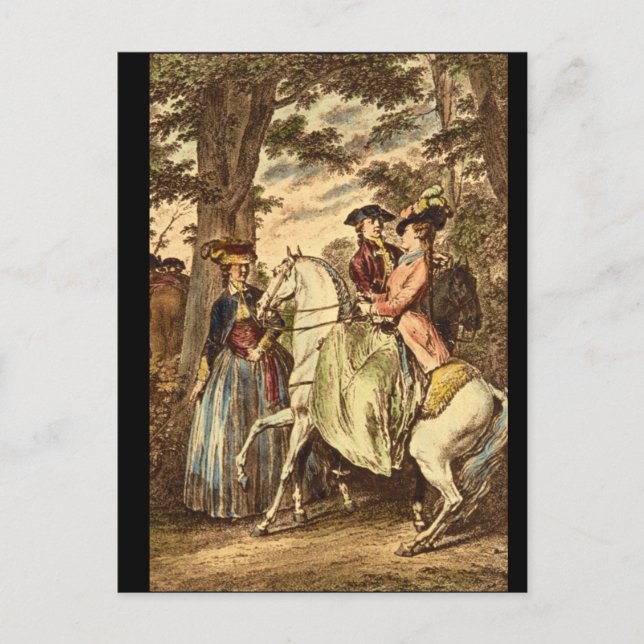 La Recontreau bois de Boulogne_Engravings Vykort (Framsida)