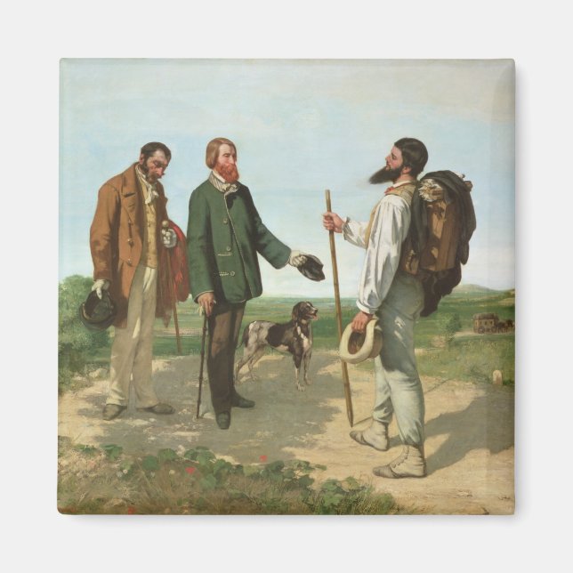La Rencontre, eller Bonjour Monsieur Courbet, 1854 Magnet (Framsidan)