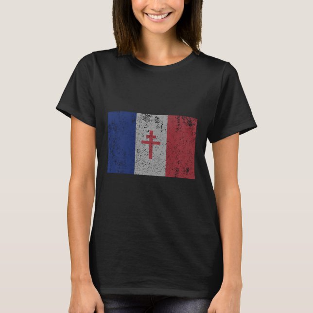 La Resistance the Fransk Flagga Paris Wwii T T Shirt (Framsida)