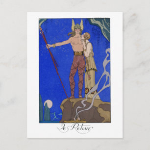 La Retour Mode Plate av George Barbier Vykort