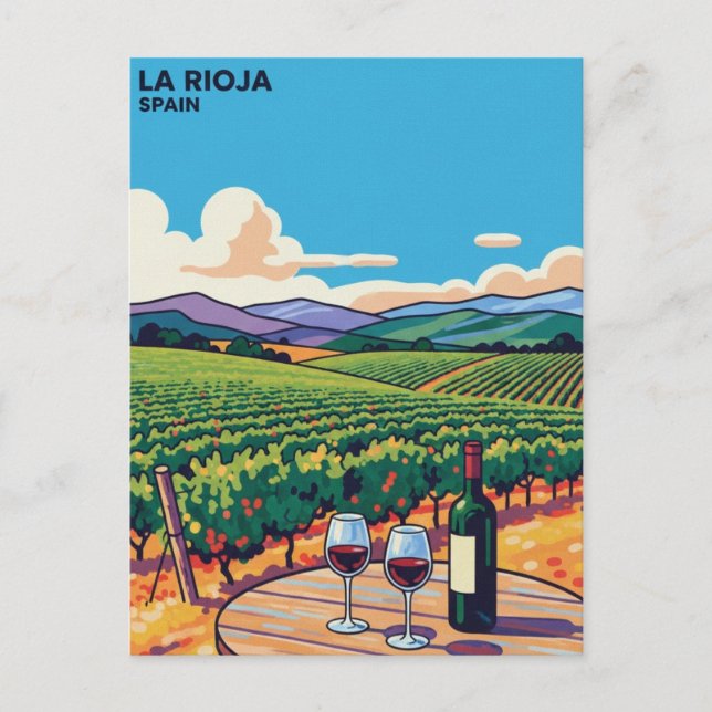 La Rioja Spanien Resa Vykort (Framsida)