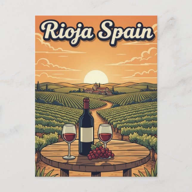 La Rioja Spanien Resa Vykort (Framsida)