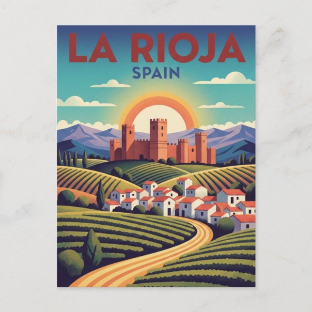 La Rioja Spanien Resa Vykort (Framsida)