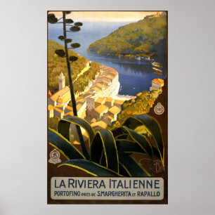 La Riviera Italienne Italien vintage resor poster