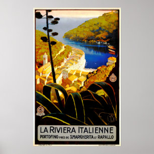 La Riviera Italienne Liguria Italienska ENIT Trave Poster