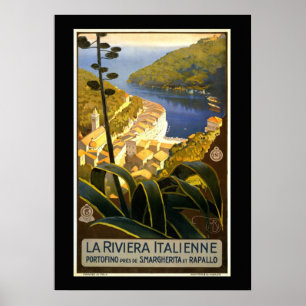 La Riviera Italienne, vintage resor poster