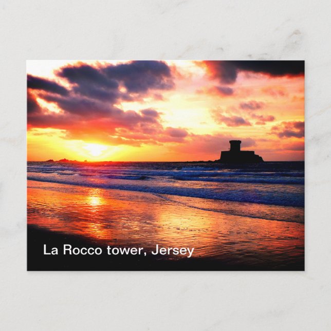 La Rocco torn vid sunset, Jersey Vykort (Framsida)