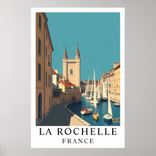 La Rochelle Frankrike hamn Vintage Resa Konst Poster