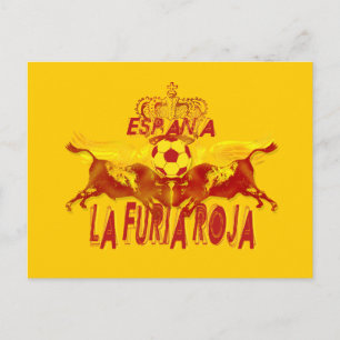 La Roja Twin Toros Raging Bulls futbol kung Vykort