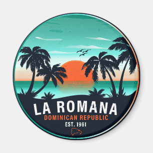 La Romana Dominikanska republiken Retro Sunset Sou Magnet