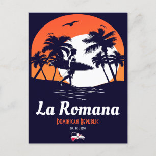 La Romana Dominikanska republikens Vintage Souveni Vykort