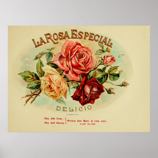 LA.Rosa.E.Speciella etiketter för cigarettboxar Poster (Framsidan)