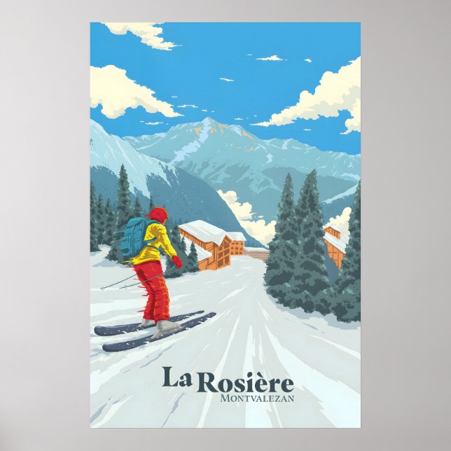 La Rosiere skidortens reseposter Poster (Framsidan)