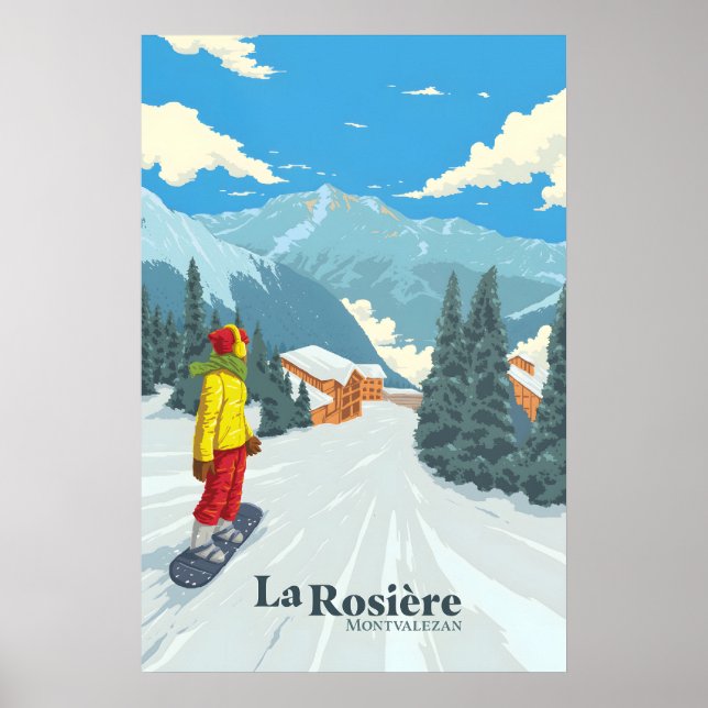 La Rosiere Snowboard Reseskylt Poster (Framsidan)