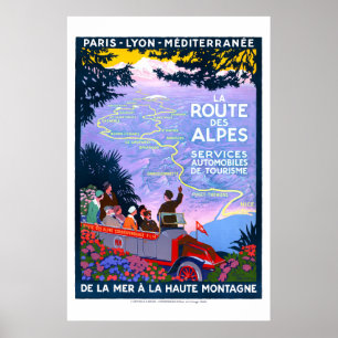 La Route des Alpes Travel Poster (1920-talet)
