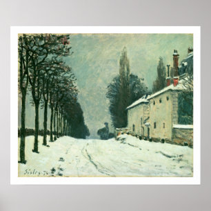 La Rutt de Louveciennes, Hiver, 1874 (olja på can Poster
