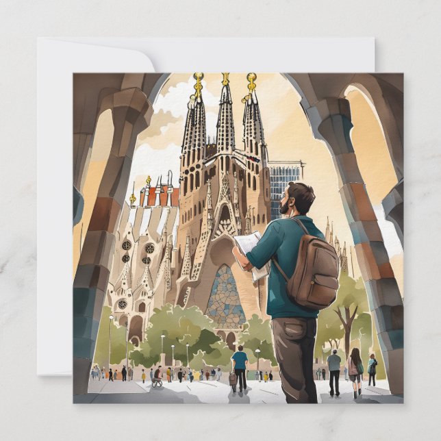 La Sagrada Familia, Barcelona Julkort (Framsida)