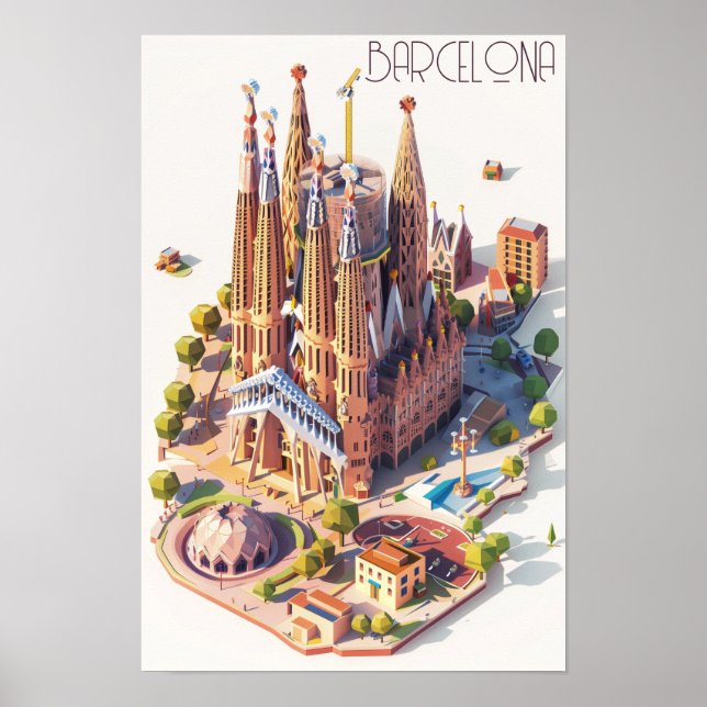 La Sagrada Familia Barcelona Poster (Framsidan)