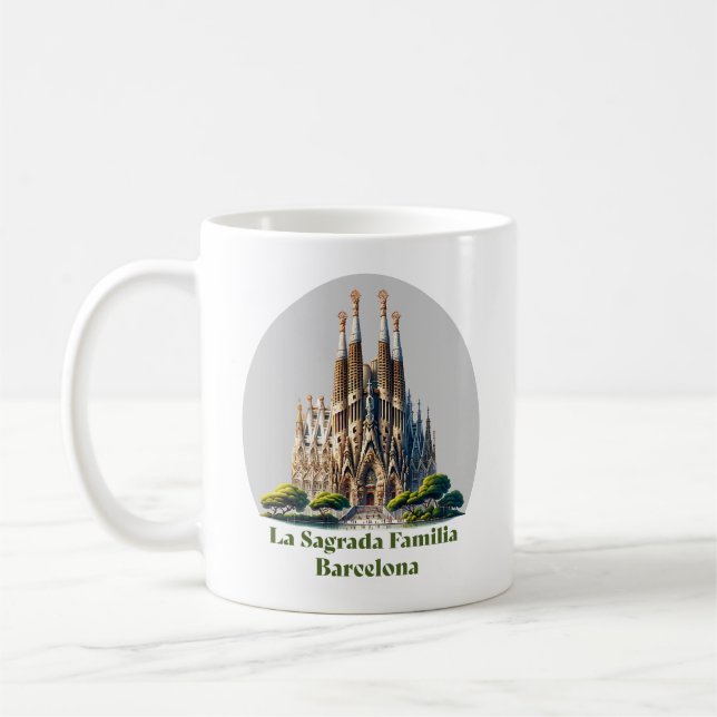 La Sagrada Familia Barcelona Spanien Kaffemugg (Vänster)