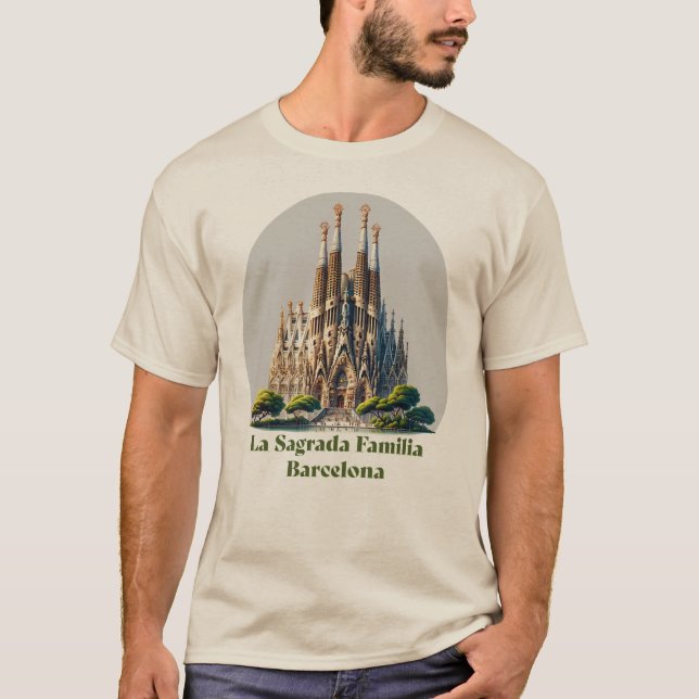 La Sagrada Familia Barcelona Spanien T Shirt (Framsida)