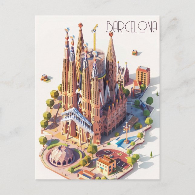 La Sagrada Familia Barcelona Vykort (Framsida)