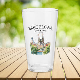 La Sagrada Familia & Skyline – Barcelona Spain Glaskopp