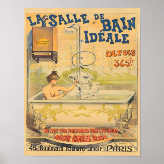 La Salle de Bain Ideale 1900 Art nouveau Poster (Framsidan)
