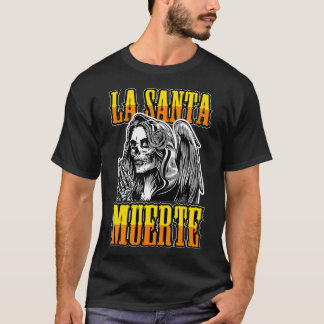 La Santa Muerte Praying Angel Dia De Los Muertos M T Shirt