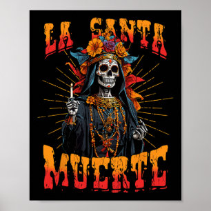 La Santa Muerte Socker Skalle La Catrina Cinco De Poster