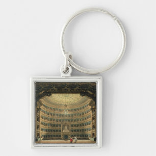 La Scala Milan, under en kapacitet Fyrkantig Silverfärgad Nyckelring