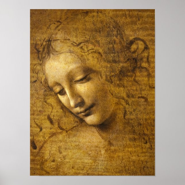 La Scapigliata, 1508 av Leonardo da Vinci Poster (Framsidan)