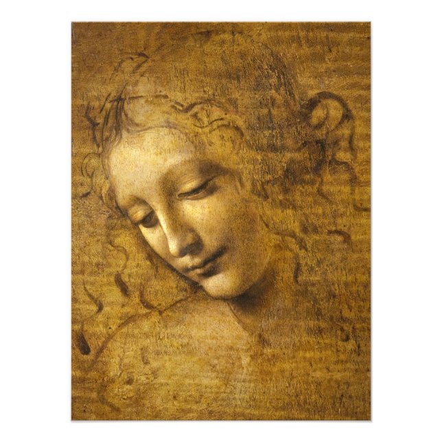 La Scapigliata av Leonardo da Vinci Fototryck (Framsidan)