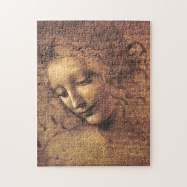 La Scapigliata av Leonardo da Vinci Puzzle Pussel (Vertikal)