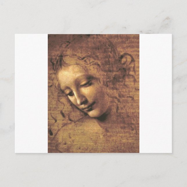 La Scapigliata av Leonardo da Vinci Vykort (Framsida)