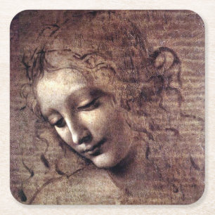 La Scapigliata - da Vinci - c1508 Underlägg Papper Kvadrat