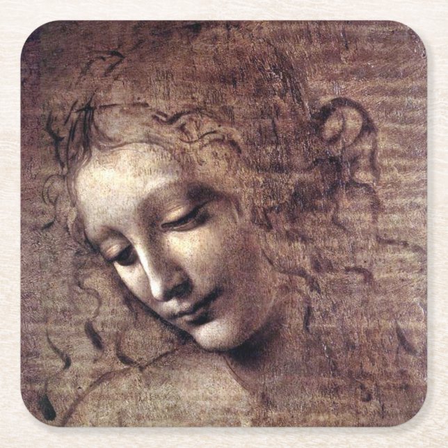 La Scapigliata - da Vinci - c1508 Underlägg Papper Kvadrat (Framsidan)