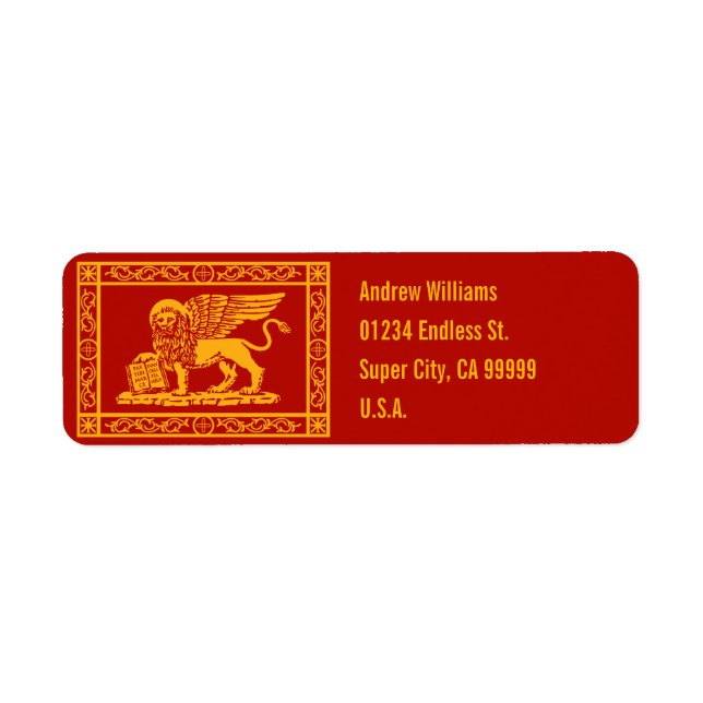 La Serenissima Returadress Etikett (Framsidan)