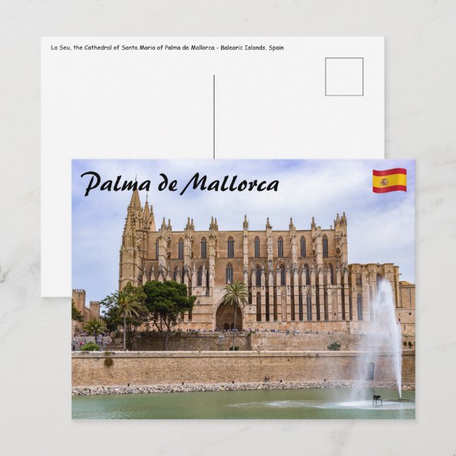 La Seu, katedralen i Palma de Mallorca - Spanien Vykort (Fram/baksida)