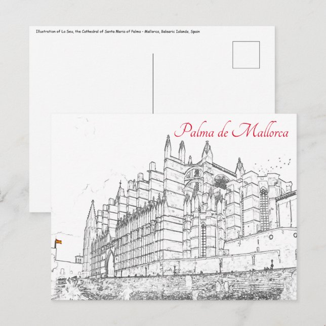 La Seu, katetern Palma de Mallorca - Spanien Vykort (Fram/baksida)
