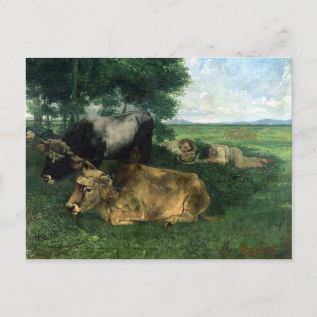 La Siesta Pendant la saison des foins , 1867, Vykort (Framsida)