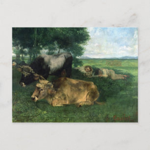 La Siesta Pendant la saison des foins , 1867, Vykort