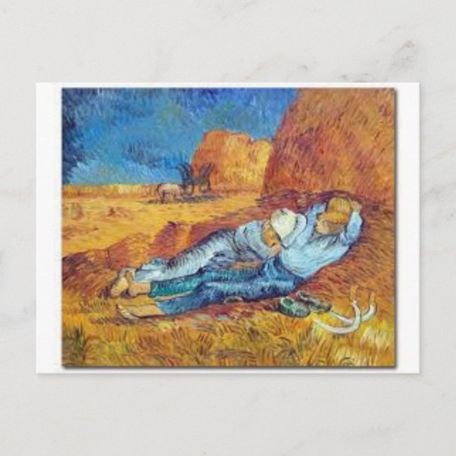 La Sieste de Vincent Van Gogh (Noon) Vykort (Framsida)