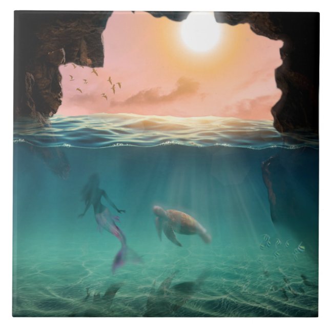 La sirène et la tortue kakelplatta (Framsidan)